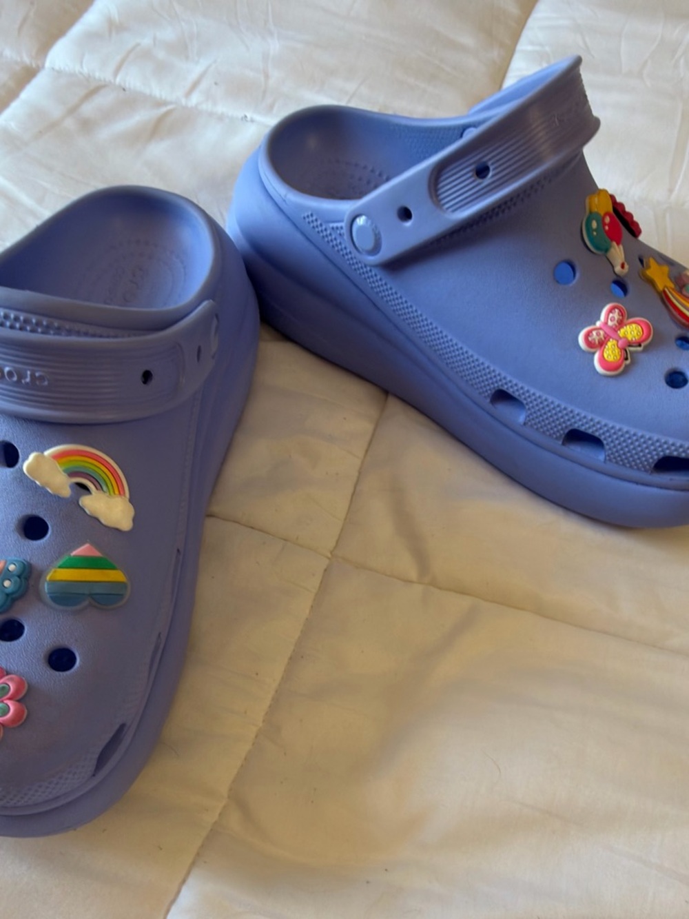 Lavender Clog Shoes with Fun Charms platform adult Crocs - Picture 3 of 8